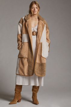 Eugenia Sherpa Coat | Nuuly Rent Anthropologie Clothing, Sherpa Coat, Anthropologie Jacket, Oversized Coat, Boho Blouses, Faux Fur Jacket, Premium Denim, Long Coat, Sweater Jacket