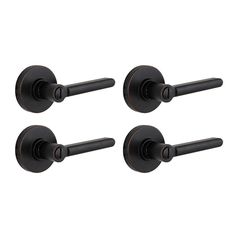 Tonbridge Aged Bronze Bed/Bath Door Lever with Round Rose (4-Pack) - Super Arbor Closet Door Handles, Bath Door, Satin Nickel Hardware, Matte Black Hardware, Aged Bronze, Residential Doors, Door Lever, Closet Door, Modern Door