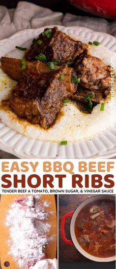 easy bbq beef short ribs recipe on a paper plate