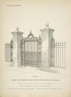 this is an old drawing of a gate