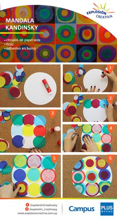 the instructions for making an art project with circles