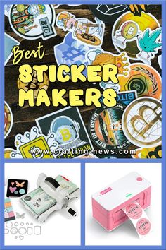 various stickers are shown with the words sticker maker on them and in front of it