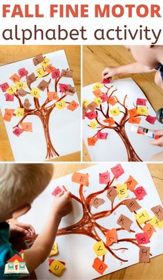 this is an easy fall fine motor alphabet activity for toddlers to practice letter recognition