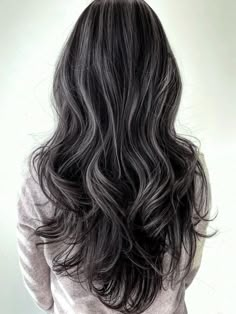 Black Hair Highlights Ideas, Black Hair Highlights, Hair Highlights Ideas, Ideas For Black Hair, Highlights Ideas, Black Hair Balayage, Hair With Highlights, Grey Hair Inspiration