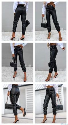 Tapered Pants, Pu Leather, High Waist, High Waisted, Pants, Leather, Trousers