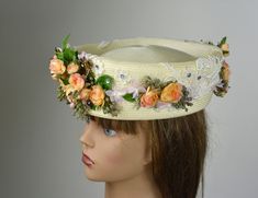 "Vogue hats are perfect for horse racing events, church, the Kentucky derby, weddings, garden tea parties and charity events. 100% Brand new, hand made and high quality. One size hat.(21.5\"-22.5\") Please feel free to ask me any questions or special requests. I have designed & created each piece in my shop All pieces are securely wrapped & boxed to prevent damage/breakage Please visit my other shop https://www.etsy.com/shop/BridalWorldAccessory Thank you very much for shopping at my sho Vintage Cream Fascinator For Royal Ascot, Cream Vintage Fascinator For Royal Ascot, Cream Hat For Kentucky Derby And Vintage Events, Cream Hat For Kentucky Derby Vintage Events, Vintage Hats For Wedding And Kentucky Derby, Vintage Wedding Hats With Handmade Flowers, Beige Vintage Fascinator For Royal Ascot, Vintage Cream Hats For Royal Ascot, Vintage Cream Top Hat For Kentucky Derby