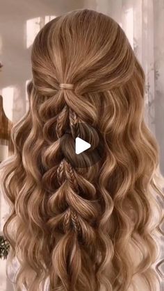 Birthday Updo Hairstyles, Bridal Styles, Beautiful Braided Hair, School Hair, Curl Styles, Braids With Curls, Braided Hair, 10th Birthday, Hairstyles For School