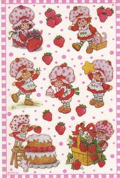 an image of strawberry patchwork stickers