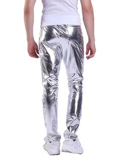 90% Polyester, 10% Spandex High-Quality material: Shiny metallic wet look fabric, stretchy and comfortable. Design:Elastic waistband,back pocket,straight leg. Slim-fit pencil pants with a little stretch and elastic. Size may run small, Check our size chart in the product photo to find your best fit. The disco nightclub straight-leg trousers pants could be worn with casual suits or stylish T-shirts for a modern look. Variety of Occasions: Shining Party Clothes/Night Club Wear/Show/Performance/Sta Trendy Stretch Metallic Leggings, Metallic Shiny Stretch Bottoms, Shiny Stretch Leather Pants For Night Out, Stretch Shiny Leather Pants For Night Out, Fitted Shiny Metallic Bottoms, Fitted Metallic Shiny Bottoms, Trendy Metallic Stretch Bottoms, Metallic Stretch Bottoms For Night Out, Fitted Shiny Metallic Leather Pants