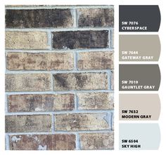 a brick wall with different shades of gray and brown in the same color palettes