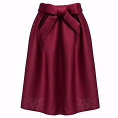 Elegant Vintage High Waist Pleated Long Midi A-Line Big Bow Side Zipper Skater Skirt Modest Party Outfit, Unique Skirts, Long Midi, Trendy Skirts, Skirts With Boots, Ball Gown Skirt, Elegant Skirt, Big Bow, Long Maxi