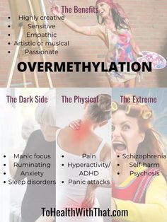 Common overmethylation symptoms include depression, pain, and the tendency to ruminate on thoughts. You can be an overmethylator without having an MTHFR mutation at all. Overmethylation Symptoms, Empath, Dark Side, Physics