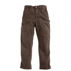 Carhartt Washed-Duck Double-Front Work Pants for Men - Dark Brown - 29x30 Men Over 40 Pants, Work Pants For Men, Best Work Pants, Men's Dungarees, Carhartt Work Pants, Mens Work Pants, Carhartt Pants, Dungaree Jeans, Tall Pants