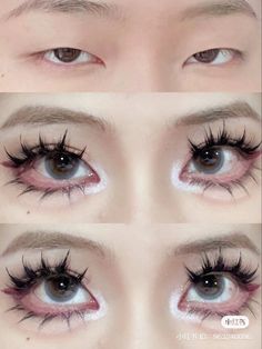 Ea Baiting, Makeup Doll Eyes, Gyaru Eye Makeup, Doll Eyeliner, Lila Party, Cute Eye Makeup