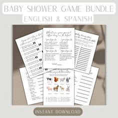 Hi! Hello! Welcome! So happy you're here! Our Bilingual Spanish & English Baby Shower Games are the perfect enjoyment for everyone! Accessible through digital download, you can instantly download and print the games.  NOTE *This is a digital product*  ------------------------------------------------------ How do I order work? ------------------------------------------------------  1. PURCHASE LISTING To place the order, Click on Add to Cart, and make your a payment.  2. RECEIVE YOUR FILE INSTANT What's In My Purse, In My Purse, My Purse, Spanish English, Baby Shower Game, Who Knows, Shower Games, Baby Shower Games, Baby Names