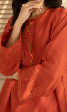 Plane Clothes, Bridal Dresses Ideas, Suit Sleeves Design, Suit Sleeves, Diy Lace Trim, Misha Lakhani, Indian Kurti Designs, Kids Dress Collection, Red Kurta