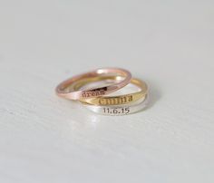 ♥ DAINTY ENGRAVED NAME RING ♥ The most unique jewelry you can find, perfect gift for you and your loved ones ♥ ------------------ ITEM DETAILS ------------------- * Material: Sterling Silver * Color: Silver, Gold, Rose Gold * Dimension: 2.5mm height * Engraving is a deep cut on the jewelry that will last for daily wearing. ----------------------------------------------------------- * Just send us a convo on Etsy with the name and Font number you'd like on the band. * This custom ring can be stam Lds Jewelry, Christmast Gift, Mothers Rings, Elevated Faith, Name Ring, Flower Engagement Ring, Gold Diamond Wedding Band, Name Rings, Aquamarine Engagement Ring