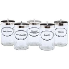 The Grafco Sundry Jars Labeled Glass, 5 per Set, offer a convenient way to organize sundry items in medical settings.Each set comprises five glass jars with labels indicating contents such as cotton balls and swabs.This labeling streamlines workflow and enhances workspace aesthetics. The durable glass construction ensures hygiene and suitability for clinical environments. FEATURES Durable Glass Construction: Each jar is made from high-quality glass, ensuring long-lasting durability and resistanc Wax Room Ideas, Esthetician Room Supplies, Esthetician Room Ideas, Canning Beets, Wax Room, Canning Pears, Spa Room Ideas, Elephant Toothpaste, Waxing Room