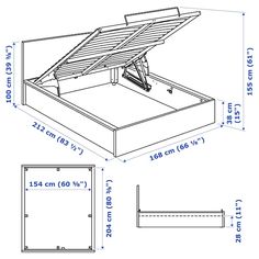 an image of a bed with a solar panel on top and measurements for the mattress