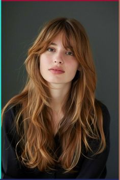 #hairstyleideas Long Hair And Bangs, Hairstyles Asian, Layered Haircut, Haircuts Straight Hair, Hair Colours, Haircuts For Long Hair