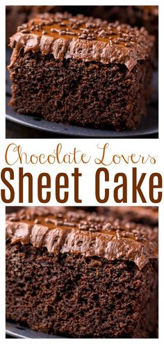 chocolate lover's sheet cake with caramel drizzle on the top and bottom