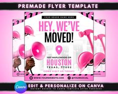 a pink flyer for a move - by - move event