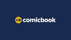 the comic book logo on a dark blue background with yellow and white letters that read'comicbook '