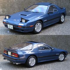 two pictures of the same model car in different stages