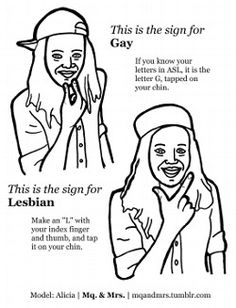 The Trevor Project Tumblr: The American Sign Language Signs For Lesbian and Gay Sign Language Signs, Sign Language Chart, Sign Language For Kids, Sign Language Lessons, British Sign Language, Trevor Project