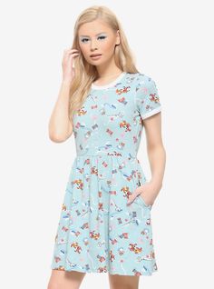 Her Universe Disney Cinderella Sewing Mice Ringer Dress, MULTI Cinderella Sewing, Cinderella Collection, Cinderella Mice, New Cinderella, Disney Cinderella, Her Universe, 70th Anniversary, Disney Dresses, Dress Images