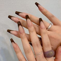 Brown Acrylic Nails, Acrylic Nails Coffin Short, Brown Nails, Dream Nails, Fire Nails, Funky Nails, Dope Nails