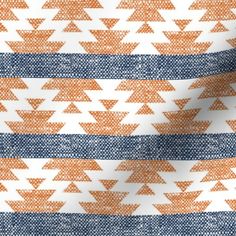 an orange and blue striped pattern with triangles