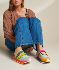 Conway Retro Mismatch Sneaker, Multi Color – Charlotte Stone Charlotte Stone, Happy Shoes, Colorful Sneakers, Retro Sneakers, By Charlotte, 70s Inspired, Nassau, Heeled Loafers, Sneaker Shopping