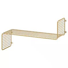 gold metal shelf with grids on it