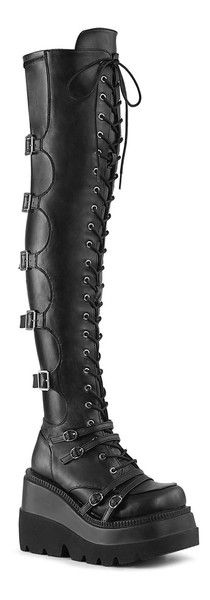 SHAKER-350 Punk Combat Boots, Combat Boots For Women, Thigh High Platform Boots, Womens Thigh High Boots, Shop Boots Online, Women's Over The Knee Boots, Girl Boots, Ankle Rain Boots, How To Stretch Boots