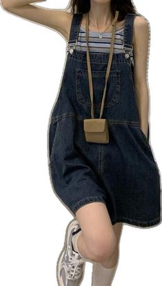 Baggy Overall Shorts, Washed Denim, Overall Shorts, Denim Wash, Overalls, Blue Color, Relaxed Fit, Collage, Pins