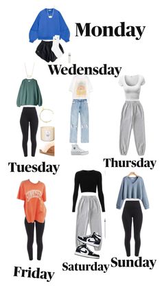 To School Outfits, School Outfits Ideas Summer, Weekly School Outfits, What Wear To School, Thank Giving Outfit Ideas, High School Outfit Inspo 2024, Outfits For School On Hot Day, Days Of The Week Outfits School, Outfit Ideas For School Cold Weather