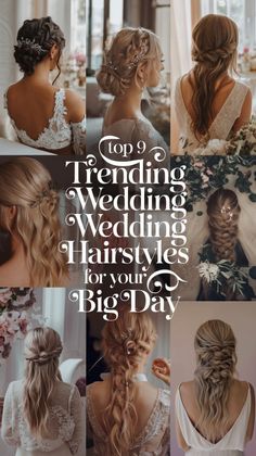 wedding hairstyles for your big day with the words top 9 trending wedding hairstyles for your big day