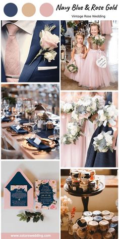 a collage of different wedding colors and details