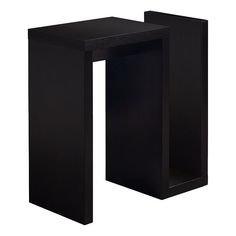 two black tables with one sitting on the other