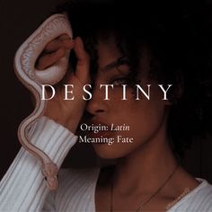 an image of a woman holding her head with the words destiny on it