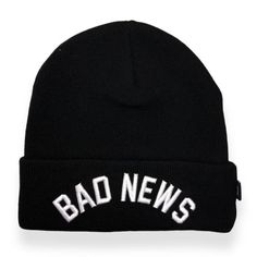 DIAMOND SUPPLY CO 1976 BAD NEWS BLACK BEANIE New Black