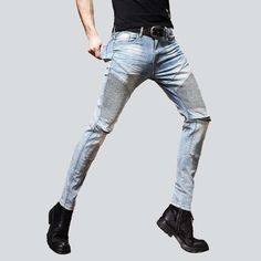 Step up your fashion game with our 2023 Spring-Summer Collection of men's biker jeans! These bleached skinny jeans feature a mid-waist. zipper & button closure. and stretchy fabric that ensures ultimate comfort & style. With a modern fashion statement that captures the season's trends and an embellished pattern to add an air of sophistication. these jeans are the perfect balance of fashion and function.Distinctive Features: Biker Style: Get the perfect biker look with these jeans. featuring a zi Light Wash Zip Fly Jeans For Streetwear, Light Wash Jeans With Zipper For Streetwear, Slim Fit Denim Jeans With Zipper Closure, Slim Fit Jeans With Zip Fly For Streetwear, Slim Fit Zip Fly Jeans For Streetwear, Biker Look, Traditional Light, Dressy Attire, Biker Jeans