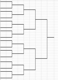 a blank tournament bracket is shown in black and white, as well as the numbers for each team