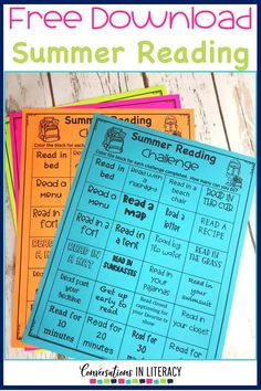 three free summer reading activities for kids to practice reading and writing with the text,