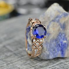 2.0 Carat Giliarto Sapphire Engagement Rose Gold Ring Saffire Ring, Saffire Engagement Rings, Sapphire Rose Gold Ring, Purity Rings, Engagement Roses, Graduation Rings, Sapphire Engagement Rings, Shiny Jewelry, Blue Gemstone Rings