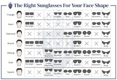 Glasses Oblong Face, Square Face Sunglasses, Glasses For Oblong Face, Glass Frames For Men, Sunglasses Shapes, How To Choose Sunglasses, Face Shape Guide, Face Shape Sunglasses, Sunglasses For Your Face Shape