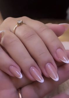 Delicate French Nails, Nail Graduation Ideas, Chic French Tip Nails, Classy Wedding Guest Nails, Nails That Go With Anything, Bridesmaid Nails Almond, Wedding Nails Almond Shape Bride, Almond French Nail Designs, Tapered Almond Nails