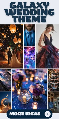 Pin this to explore organizing a galaxy-themed wedding, highlighting celestial decor, cosmic lighting, and starry attire. Introducing ideas for venue selection, interactive entertainment, themed stationery, and out-of-this-world food, ensuring an unforgettable, astronomical celebration for you and your guests.