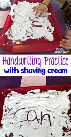 Fine Motor Skills - Fine Motor Practice with Shaving Cream. Kids have sensory fun while strengthening their writing skills! Fine Motor Practice, Preschool Fine Motor, Pre K Activities, Fine Motor Skills Activities, Motor Skills Activities, Icarly, Skills Activities, Handwriting Practice, Fine Motor Activities